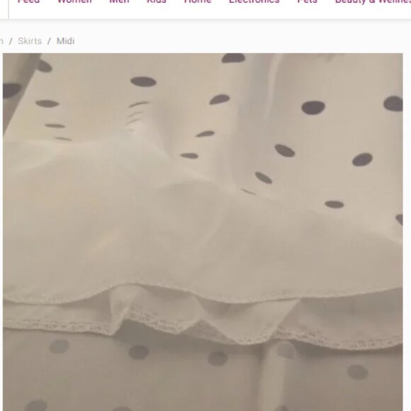 NEW CAROLINA Black and White Polka Dot slip skirt M-L - Picture 6 of 6